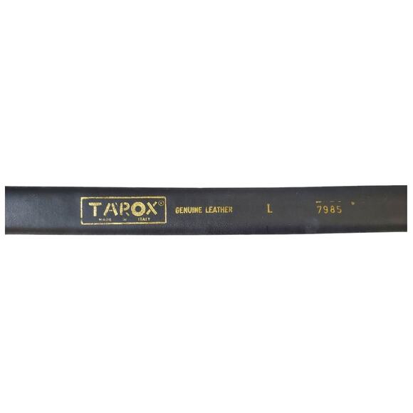 TAROX Black Hide Leather & Fur Belt Size L Minimalist Simple Statement Piece - Picture 8 of 10